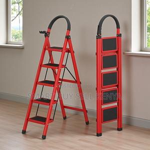 Lightweight Foldable Aluminum Household Safe 5 Step Ladder Stepladder - thumbnail 2