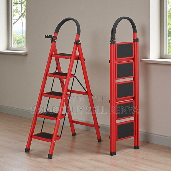 Lightweight Foldable Aluminum Household Safe 5 Step Ladder Stepladder - main view
