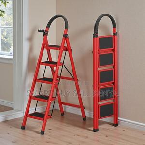 Premium Foldable Aluminum Multi Purpose 5 Step Ladder Stepladder - thumbnail 2