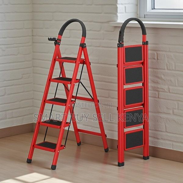 Strong Foldable Aluminum Anti Slip Design 5 Step Ladder Stepladder