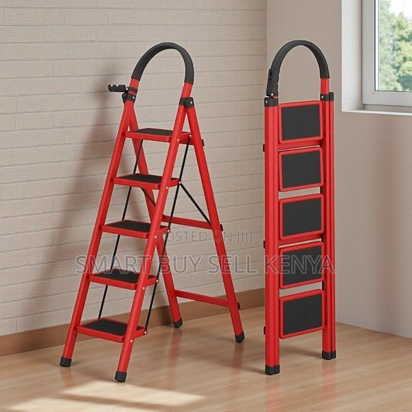 Portable Foldable Aluminum Easy Carry Home 5 Step Ladder Stepladder - main view