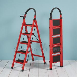 Reliable Foldable Aluminum Safety Locking 5 Step Ladder Stepladder - thumbnail 2