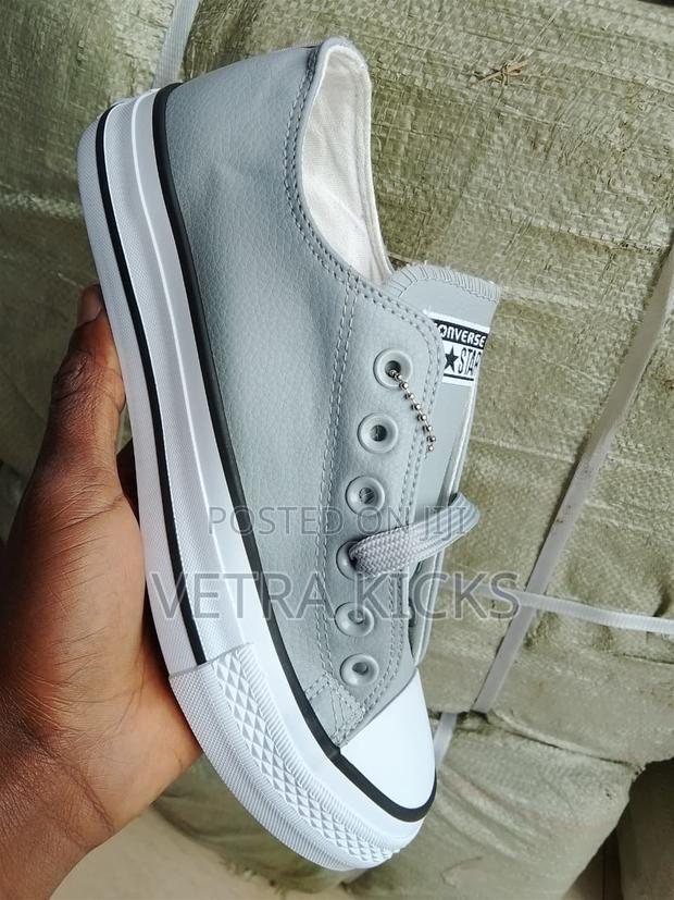 Leather Converse Gray Sneakers – Casual Streetwear Shoes Kenya