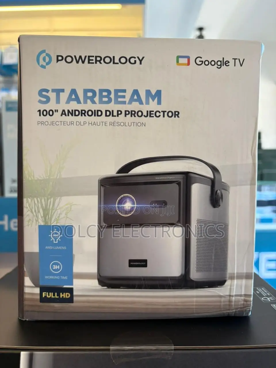 Powerology Starbeam 100" Google Dlp Projector - Black