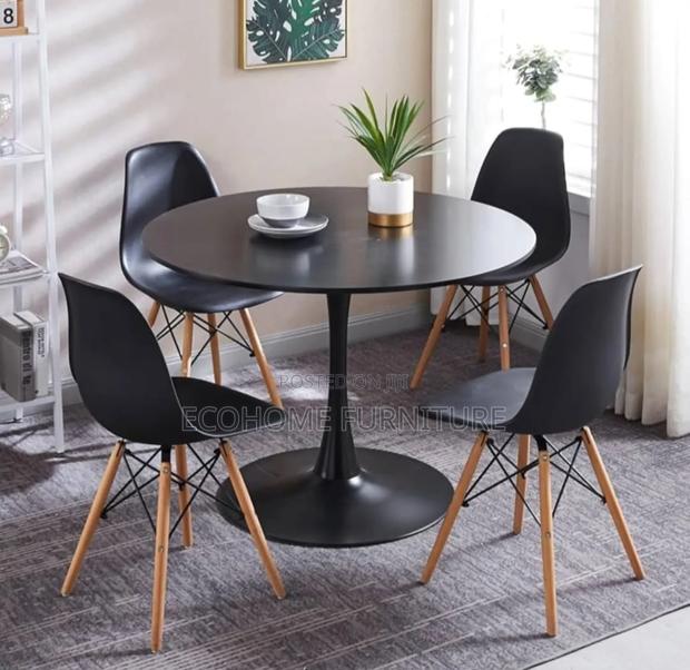 Black Eamas Table and Chairs - main view