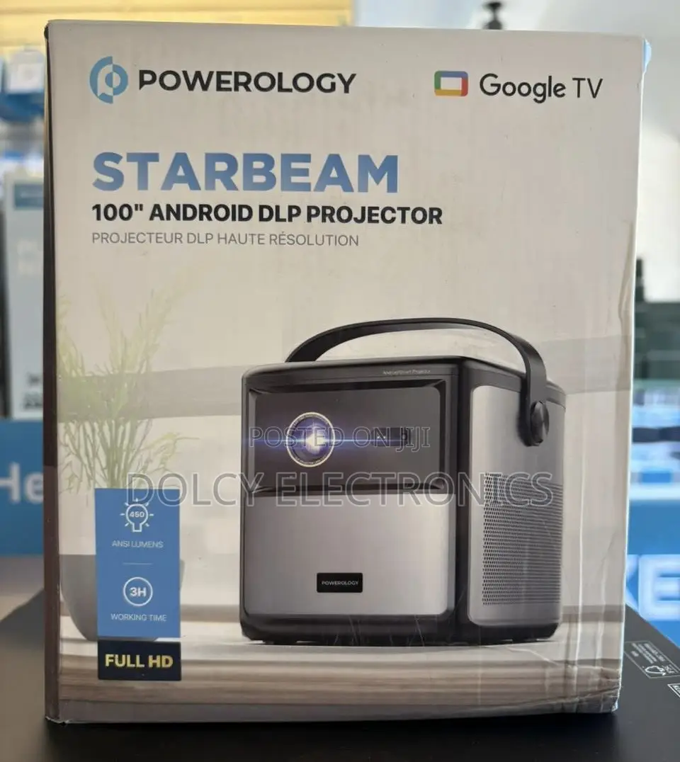 Powerology Starbeam 100" Google Dlp Projector - Black