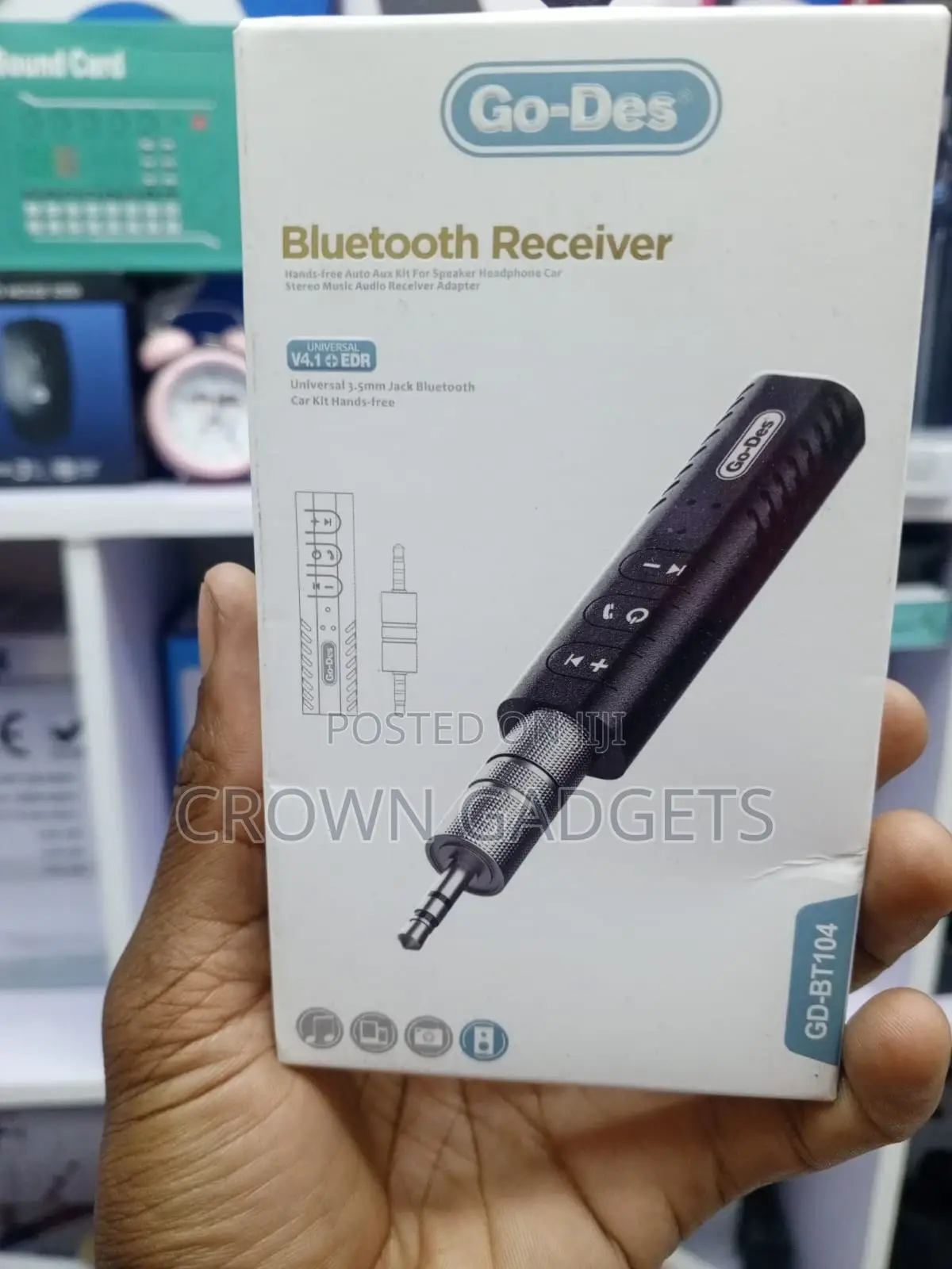 Bluetooth Receiver Go-Des Gd-Bt104 Aux Adapter Hands-Free
