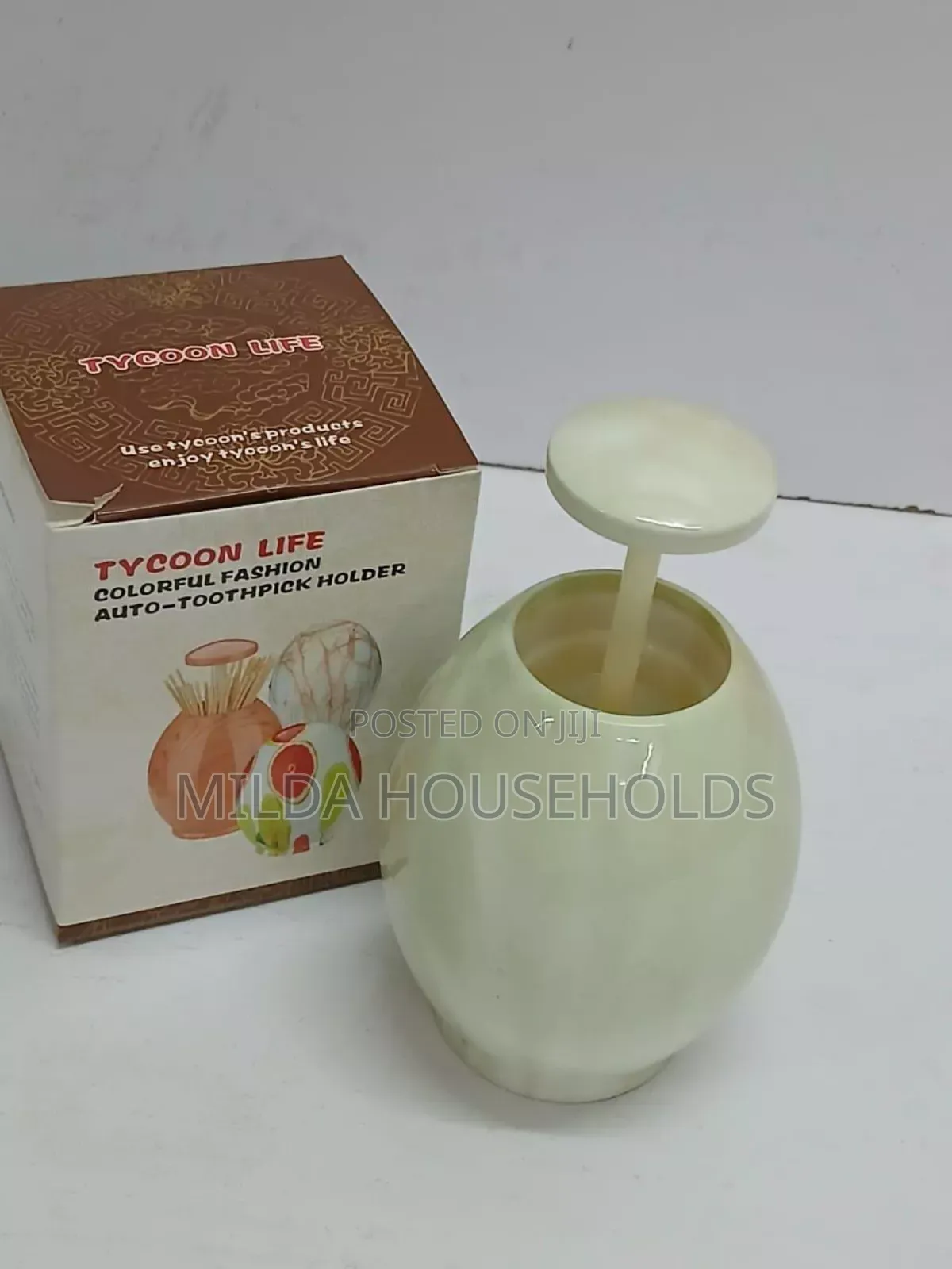 Egg-Shaped Toothpick Dispenser.