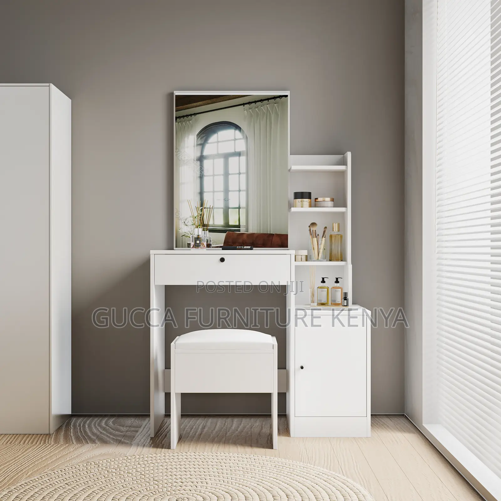 White Wooden Bedroom Dressing Table