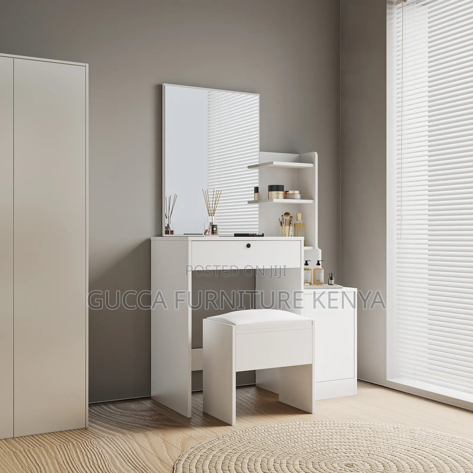 White Wooden Bedroom Dressing Table
