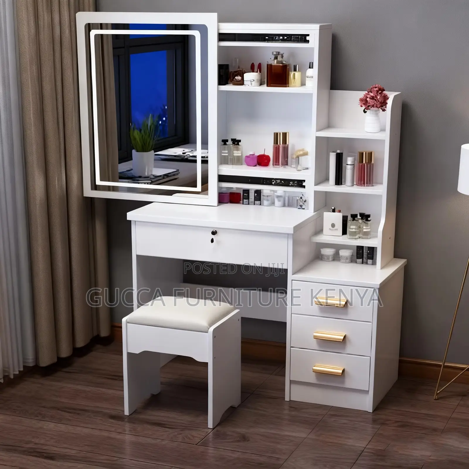 White Wooden Bedroom Dressing Table