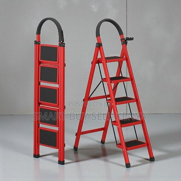 Safe Foldable Aluminum Non Slip Pedal 5 Step Ladder Stepladder