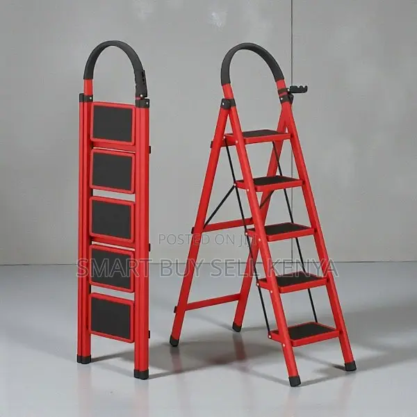 Safe Foldable Aluminum Non Slip Pedal 5 Step Ladder Stepladder