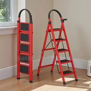 Ergonomic Foldable Aluminum Stable Build 5 Step Ladder Stepladder