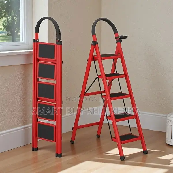 Ergonomic Foldable Aluminum Stable Build 5 Step Ladder Stepladder