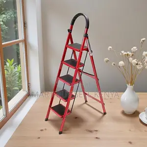 High Quality Foldable Aluminum Strong Grip 5 Step Ladder Stepladder