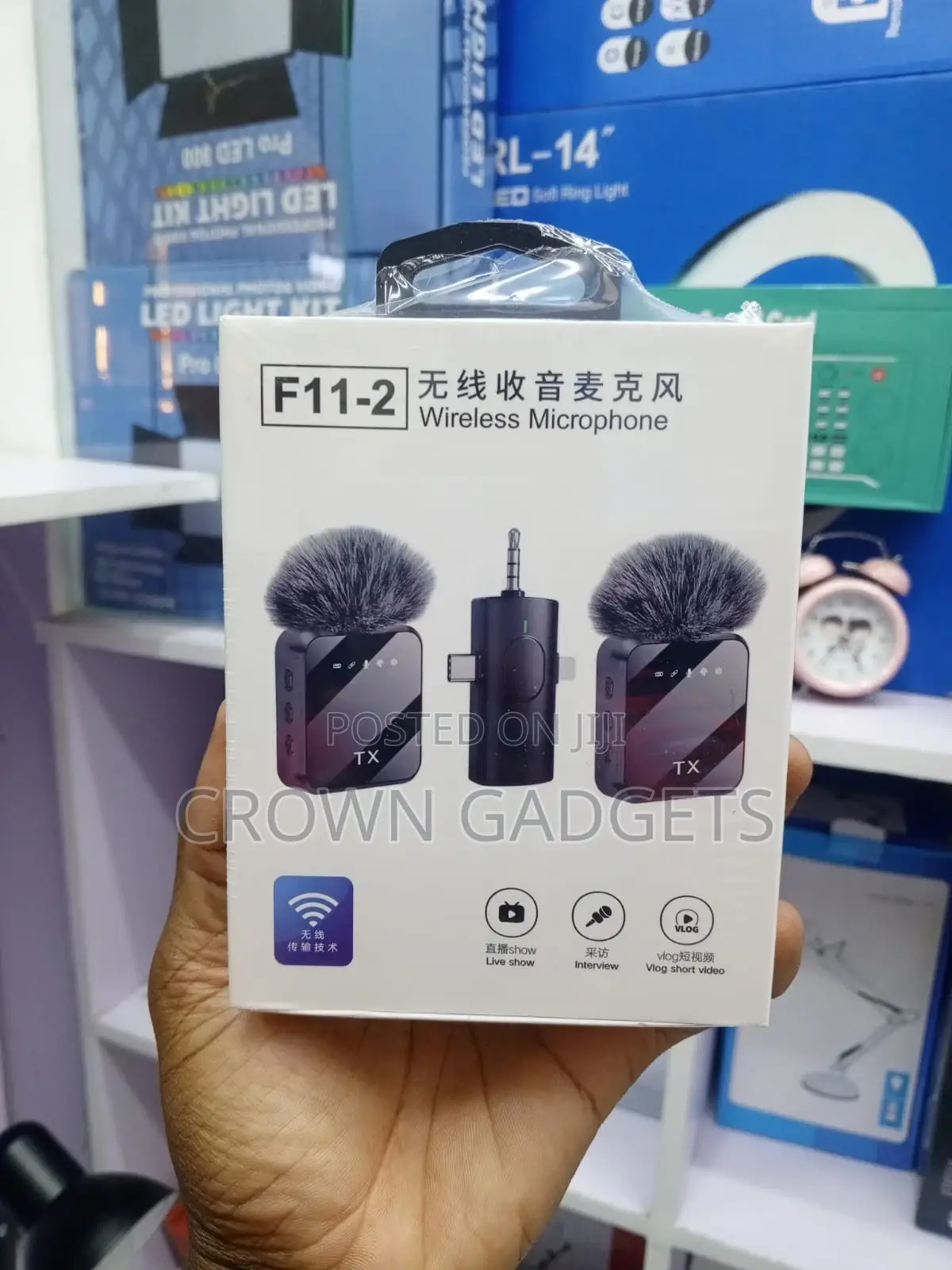 F11-2 Dual Wireless Microphone Kit for iPhone Android