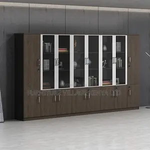 Office Cabinet; 3-door Wooden Office Storage Cabinet