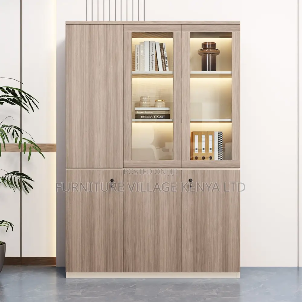 Office Cabinet; 3-door Wooden Office Storage Cabinet
