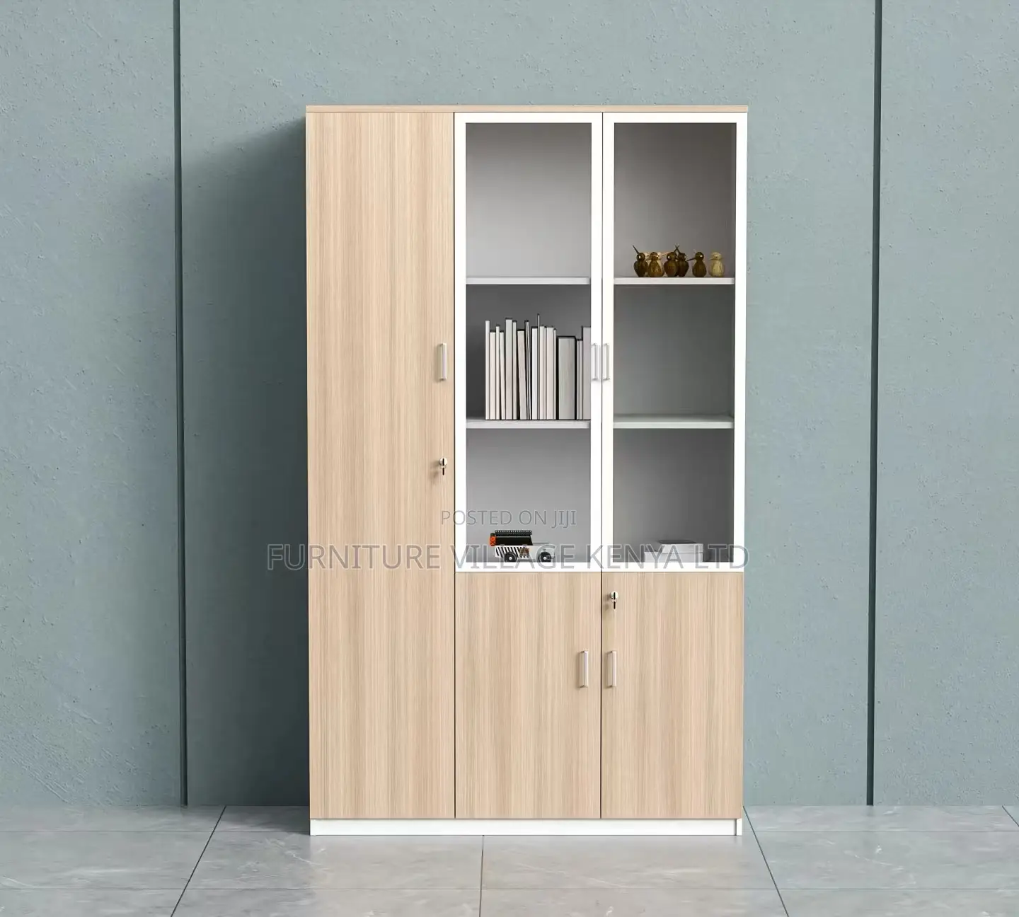 Office Cabinet; 3-door Wooden Office Storage Cabinet