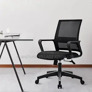 Office Chair: Black Mesh Swivel Office Chair