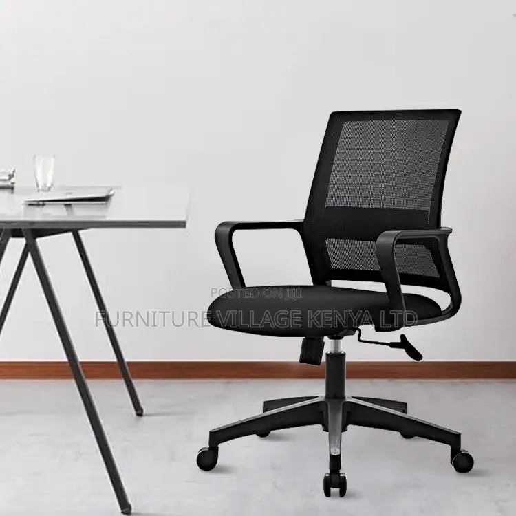 Office Chair: Black Mesh Swivel Office Chair