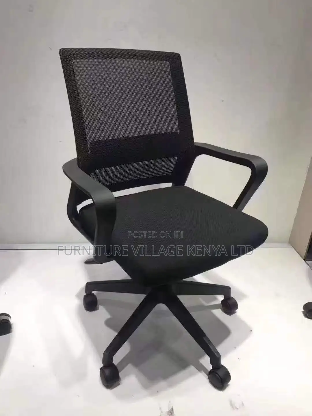 Office Chair: Black Mesh Swivel Office Chair
