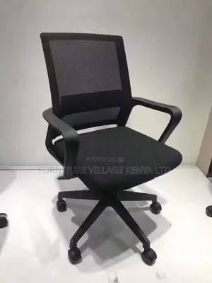 Office Chair: Black Mesh Swivel Office Chair