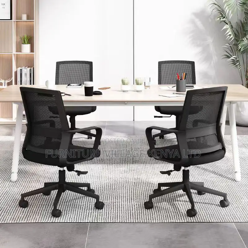 Office Chair: Black Mesh Swivel Office Chair