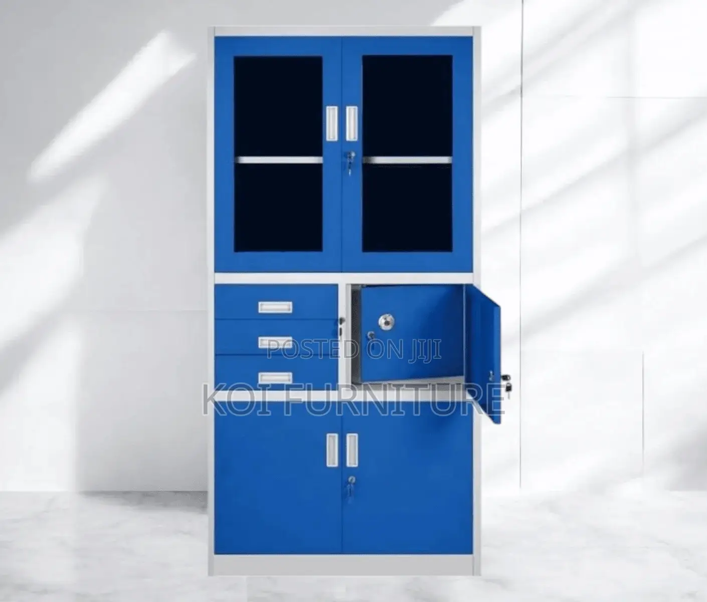 Office Cabinet : 2-door Metallic Office Filing Cabinet With Safe