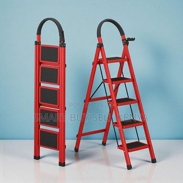 Home Essential Foldable Aluminum Durable 5 Step Ladder Stepladder - main view