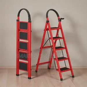Robust Foldable Aluminum Home Utility 5 Step Ladder Stepladder