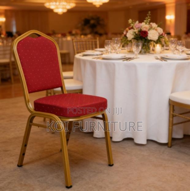 Office Chair Red Stackable Banquet Event Chair - thumbnail 4