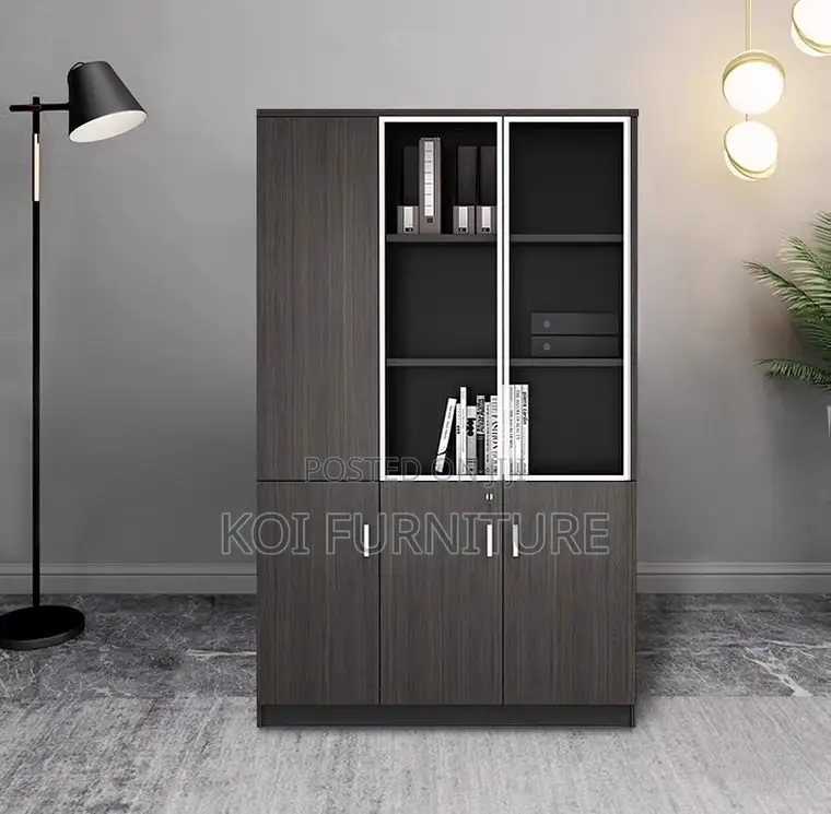 Office Cabinet : 3-Door Wooden Executive Office Cabinet