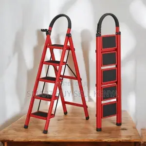 Anti Slip Foldable Aluminum Secure Steps 5 Step Ladder Stepladder