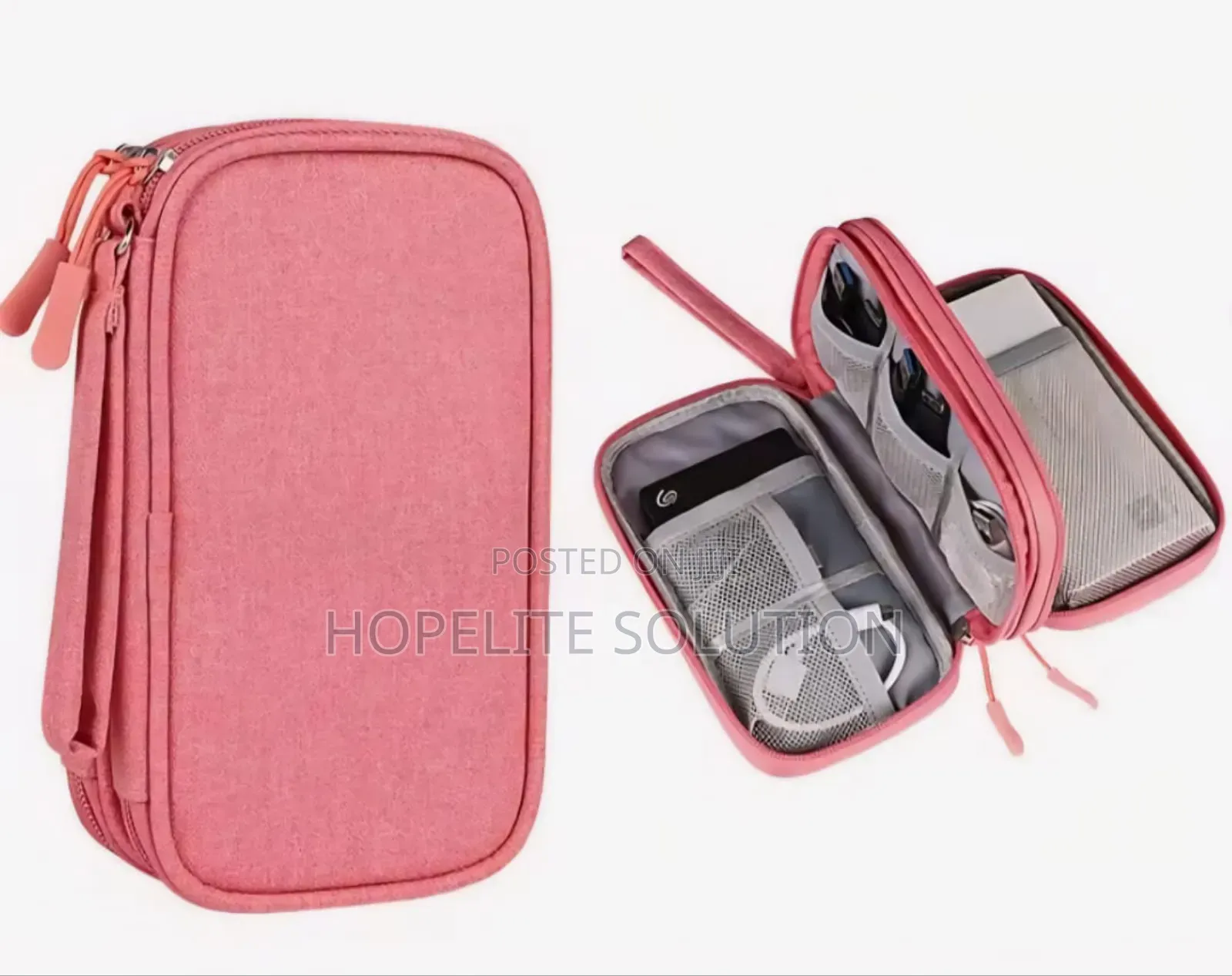 Travel Cable Organizer. Water Proof Double Partitioned