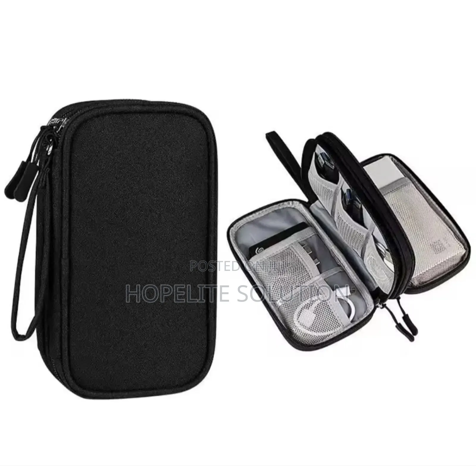 Travel Cable Organizer. Water Proof Double Partitioned