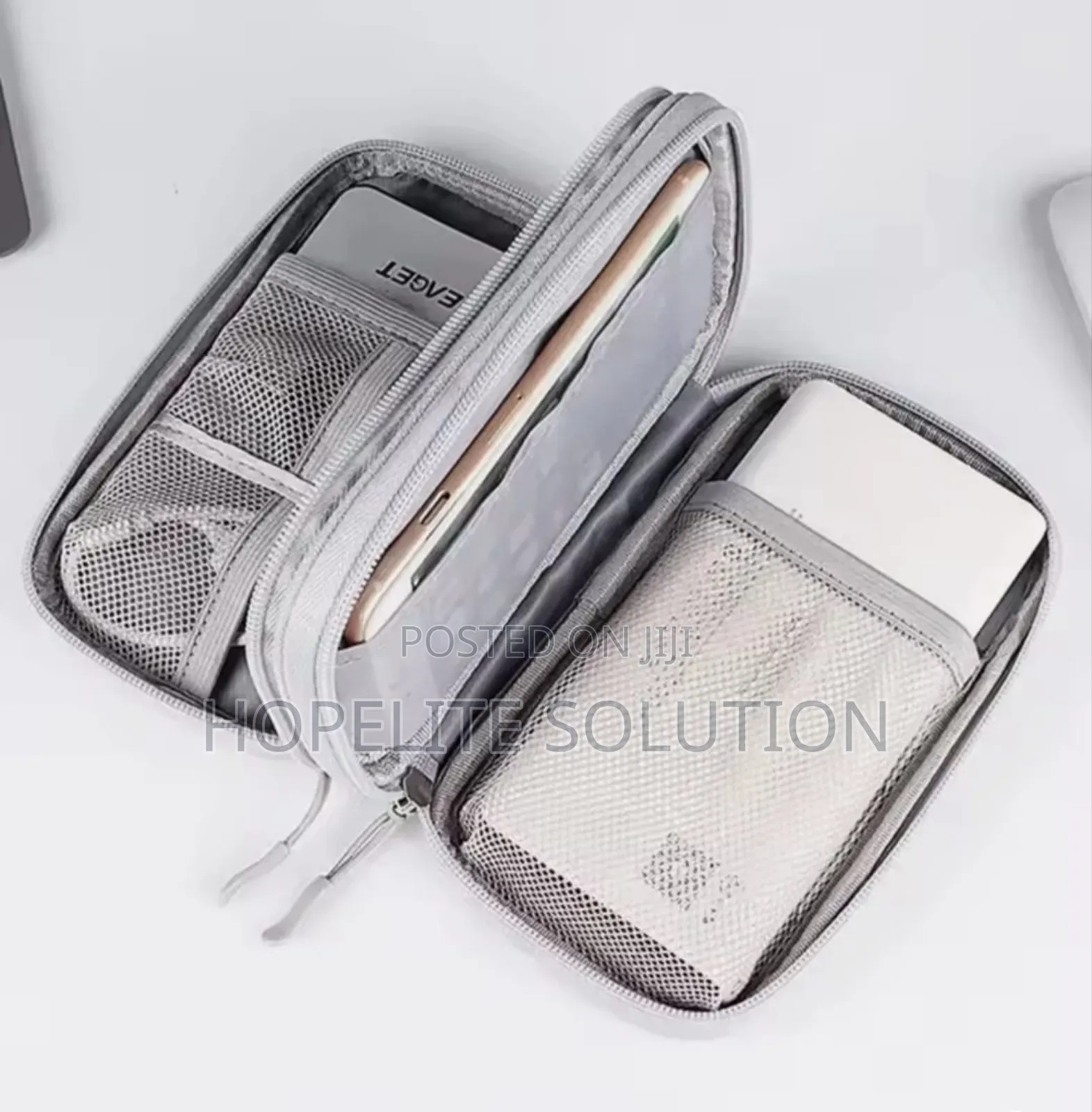 Travel Cable Organizer. Water Proof Double Partitioned