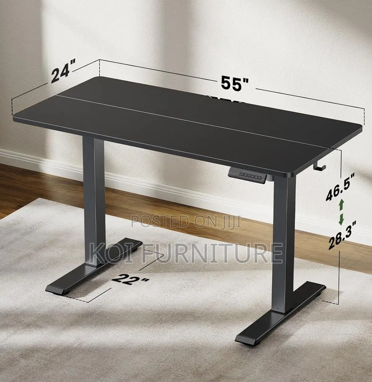 Office Desk : 1.6m Adjustable Electric Standing Desk,