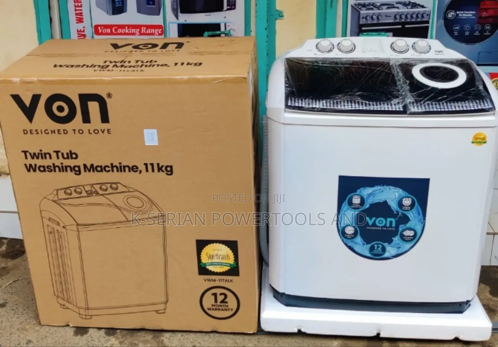 *Von 11kg Washing Machine Twin Tub/Semi Automatic Washing Machine