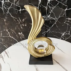 Abstract Gold Ceramic Decor . Ideal for Home and Office Deco