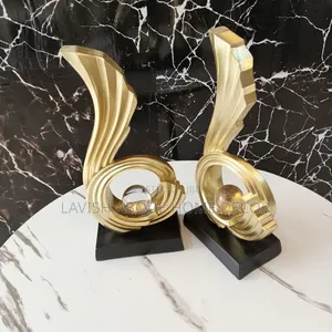 Abstract Gold Ceramic Decor . Ideal for Home and Office Deco