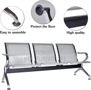 Office Bench; Three Seaters Steel Reception Airport School Bench