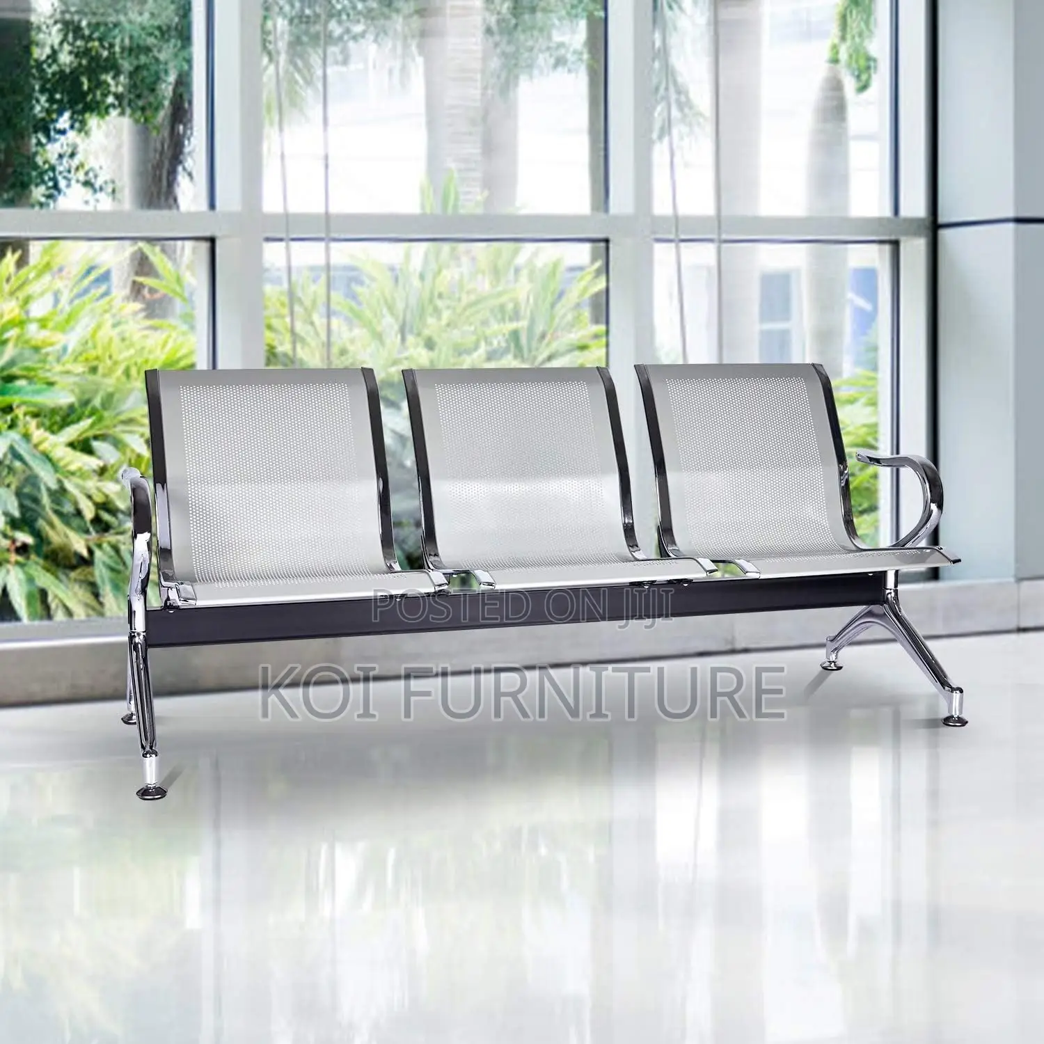 Office Bench; Three Seaters Steel Reception Airport School Bench