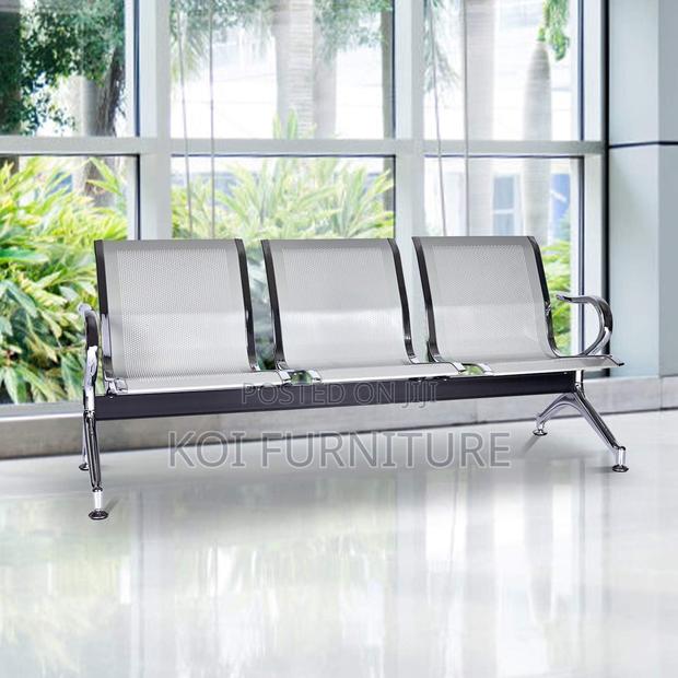 Office Bench; Three Seaters Steel Reception Airport School Bench - thumbnail 6