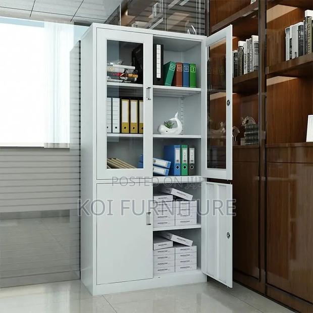 Office Cabinet; Grey Executive Two Doors Filing Cabinets - main view