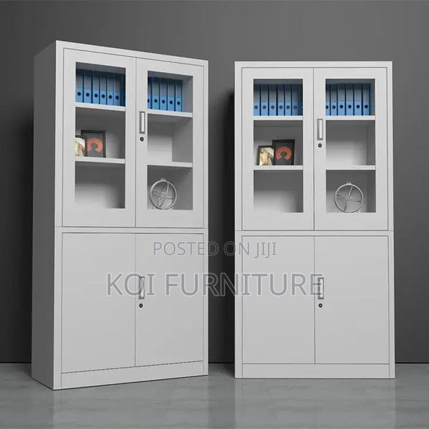 Office Cabinet; Grey Executive Two Doors Filing Cabinets - thumbnail 2