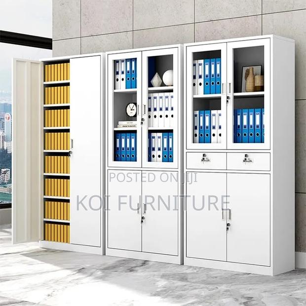 Office Cabinet; Grey Executive Two Doors Filing Cabinets - thumbnail 3