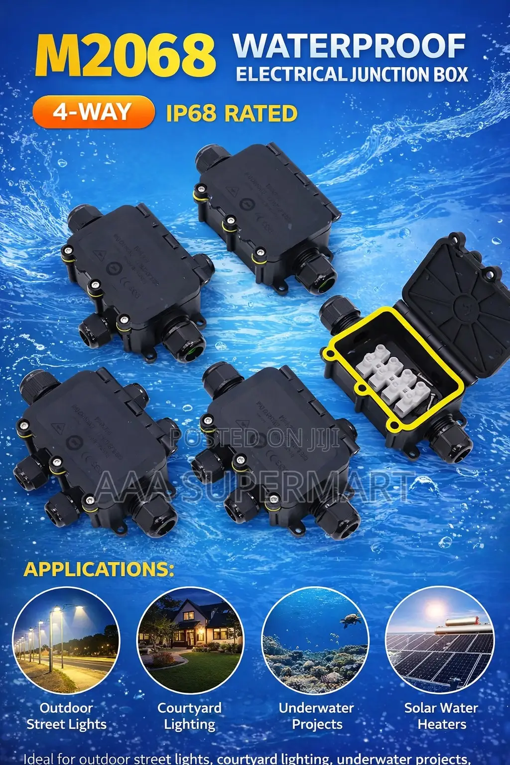 High Quality Ip68 Waterproof Junction Box4 Ways Nylon Box