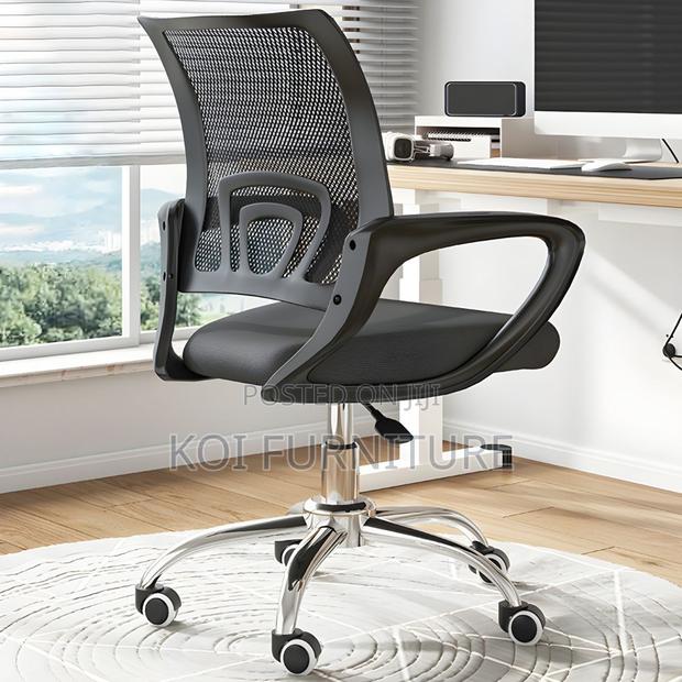 Office Chair; Mesh Fabric Swivel Office Clerical Chair - thumbnail 5
